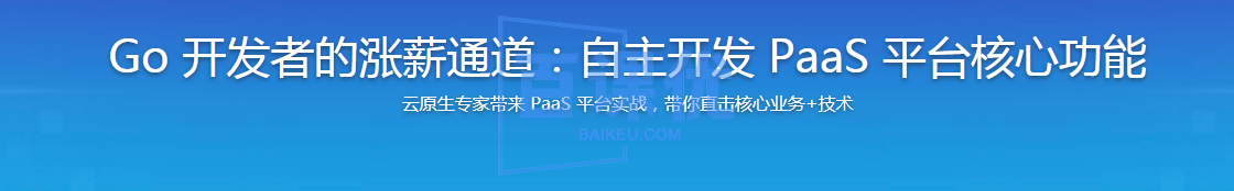 Go 开发者的涨薪通道，自主开发 PaaS 平台核心功能|高清无秘|持续更新