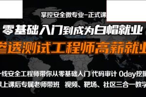 web安全工程师高薪正式班/渗透/白帽/零基础/网络安全/ctf/Linux|高清完结