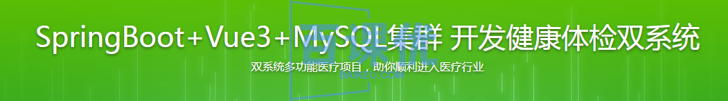 SpirngBoot+Vue3+MySQL集群 开发健康体检双系统