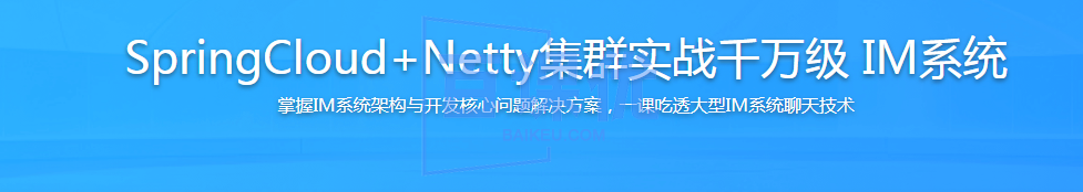 SpringCloud+Netty集群实战千万级 IM系统