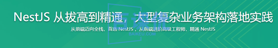 NestJS 从拔高到精通，大型复杂业务架构落地实践