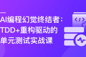 AI编程幻觉终结者–TDD+重构驱动的单元测试实战课