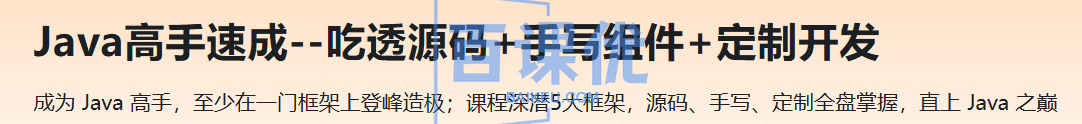 Java高手速成--吃透源码+手写组件+定制开发 Java高手速成--吃透源码+手写组件+定制开发