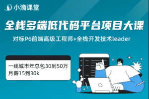 全栈多端低代码平台项目大课-系统化掌握React生态体系